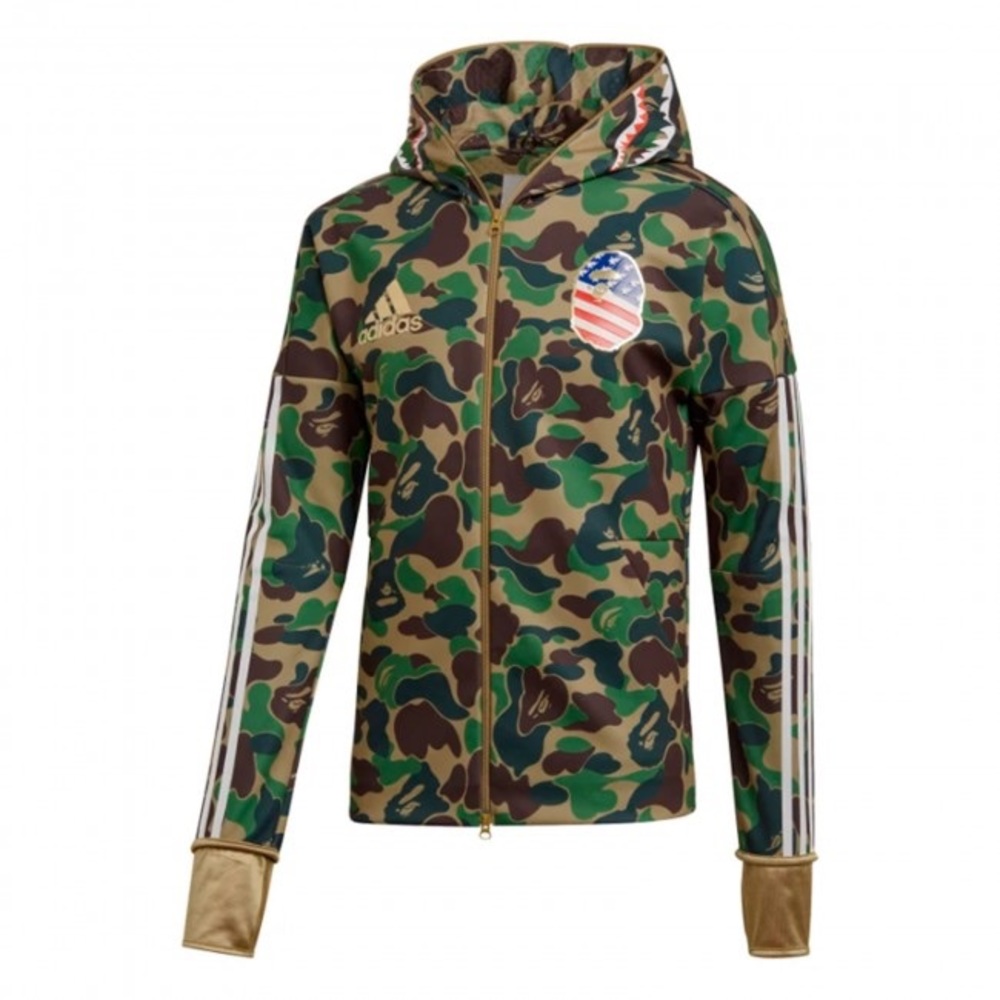 Bape x Adidas SB shark hoodie green SS19